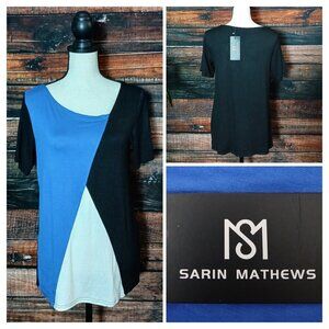 NWT Sarin Mathews Top Size S Asymmetrical Colorblock